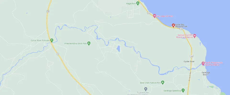 Map of Oyster Bay Shoreline Park on Vancouver Island