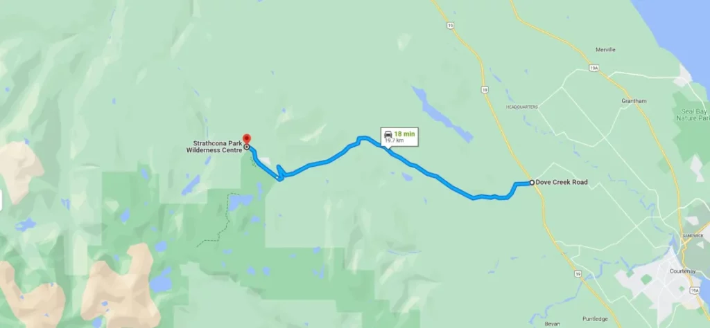 Map to paradise meadows in strathcona park