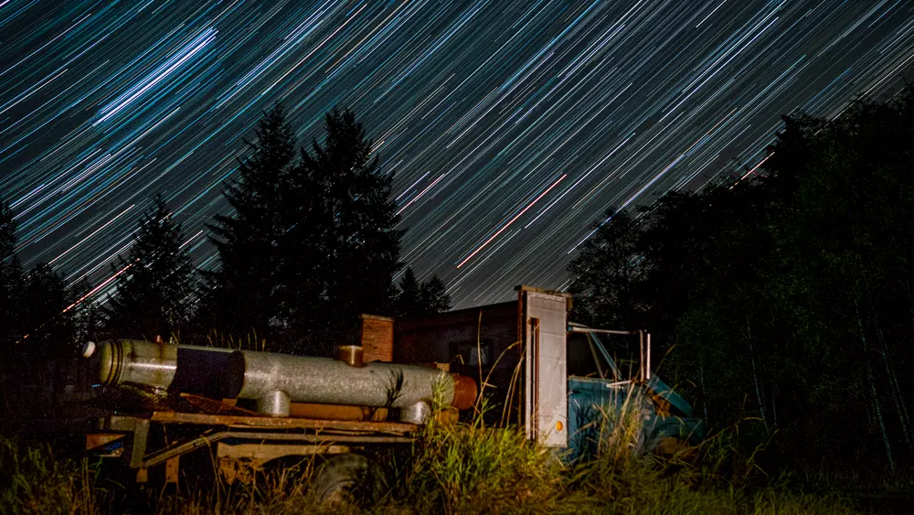 Optimal camera settings for capturing star trails.